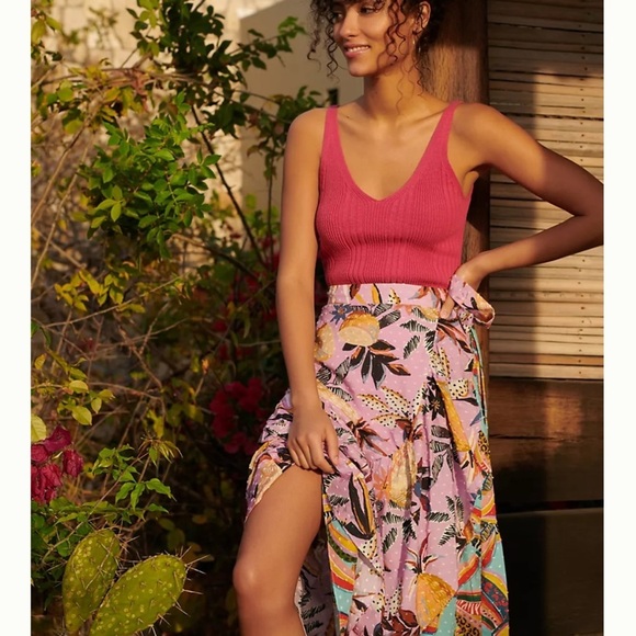 Anthropologie Teodora farm rio wrap skirt NWT medium